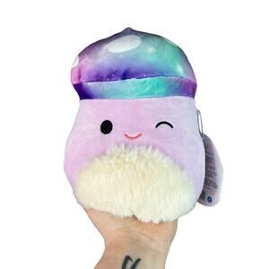 Squishmallow MINYA Mushroom Fuzzy Belly Galaxy Space NEW Purple Plush 7.5" Small